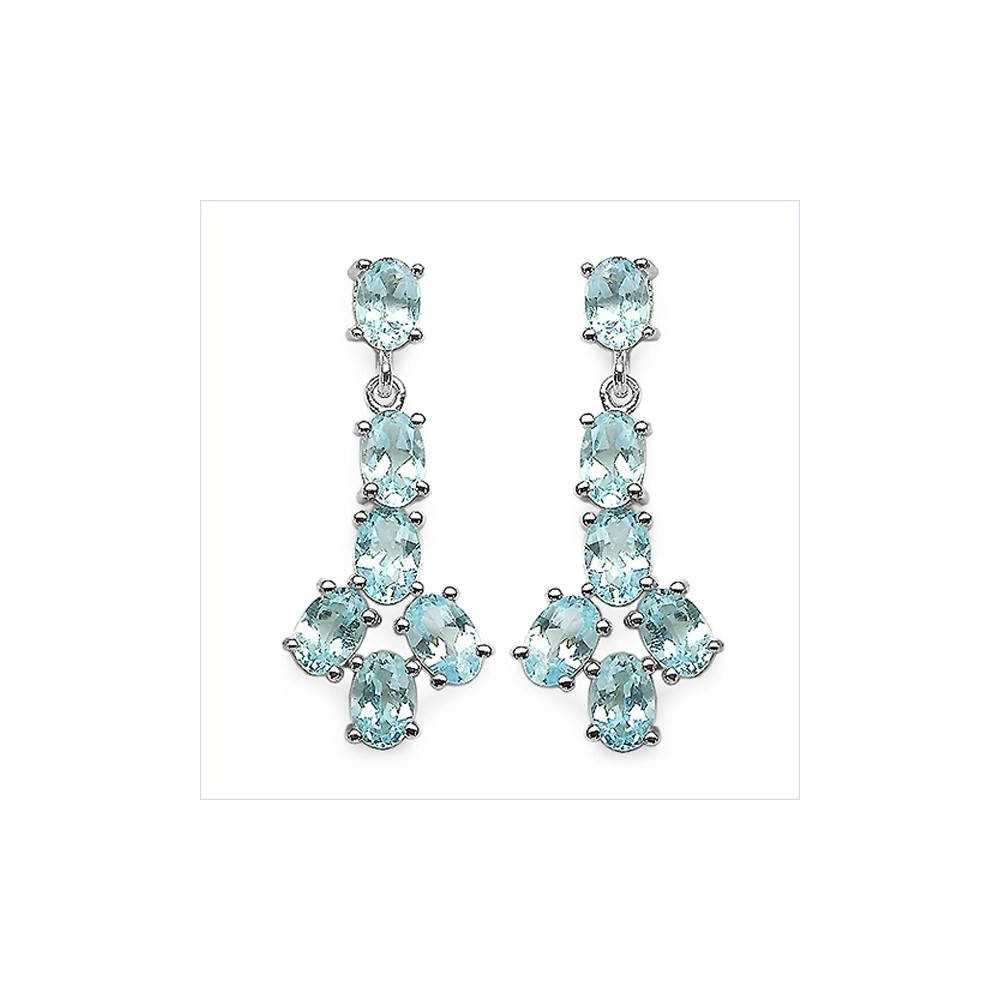 Boucles d'oreilles Isadora topaze bleue Argent 925